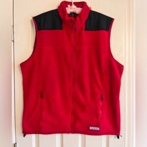 Vinyard Vines Red and Black Fleece Vest Men Size XXL